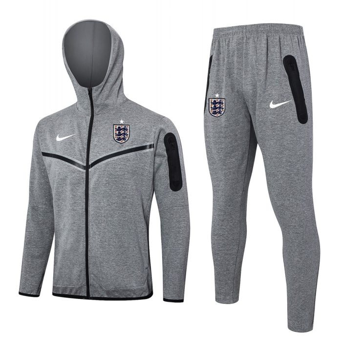 England 24/25 Long Zip Jacket Grey - 图片 3