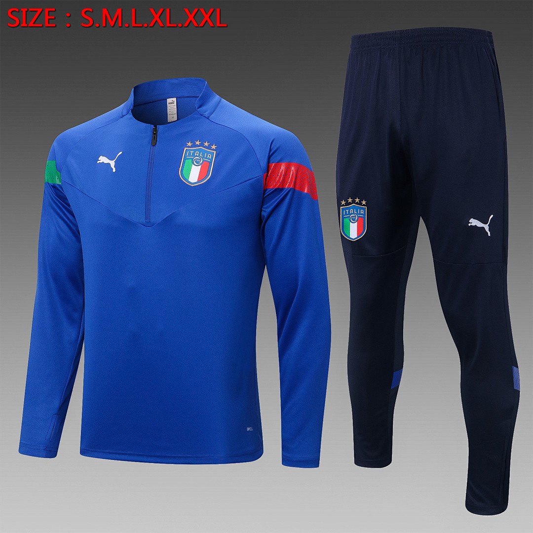 Italy 22/23 Half-Zip Jacket Colorful Blue