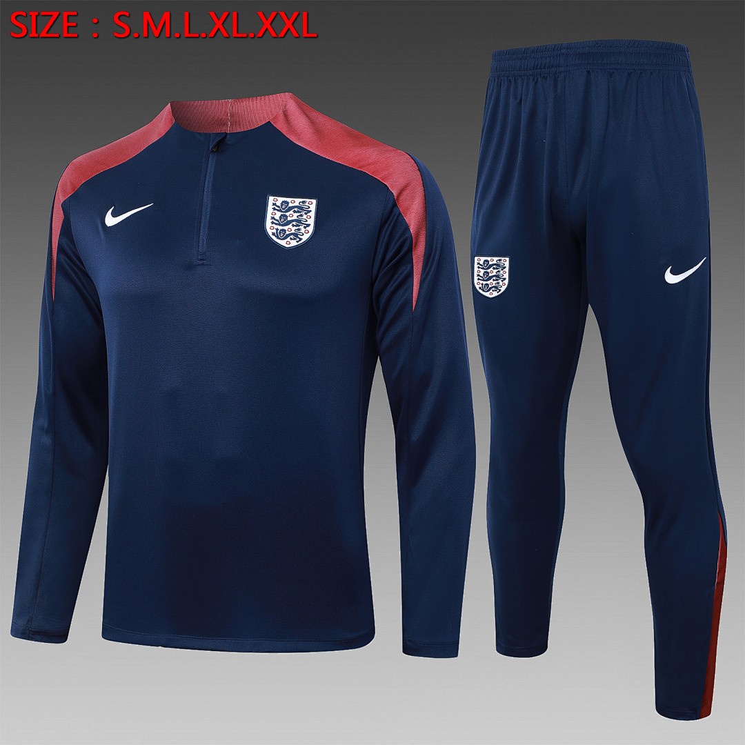 JER-7465_1 England 24/25 Semi-Zip Jacket Blue - 图片 1