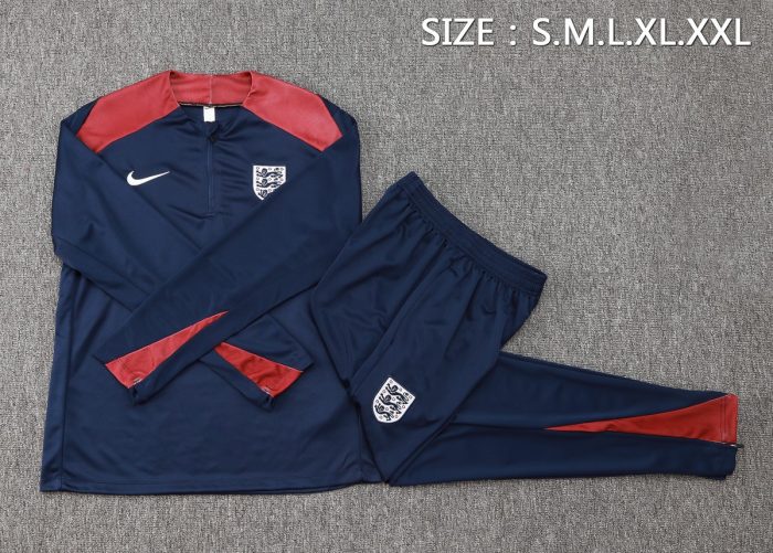 England 24/25 Semi-Zip Jacket Blue - 图片 2