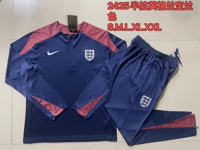 England 24/25 Semi-Zip Jacket Blue - 图片 9