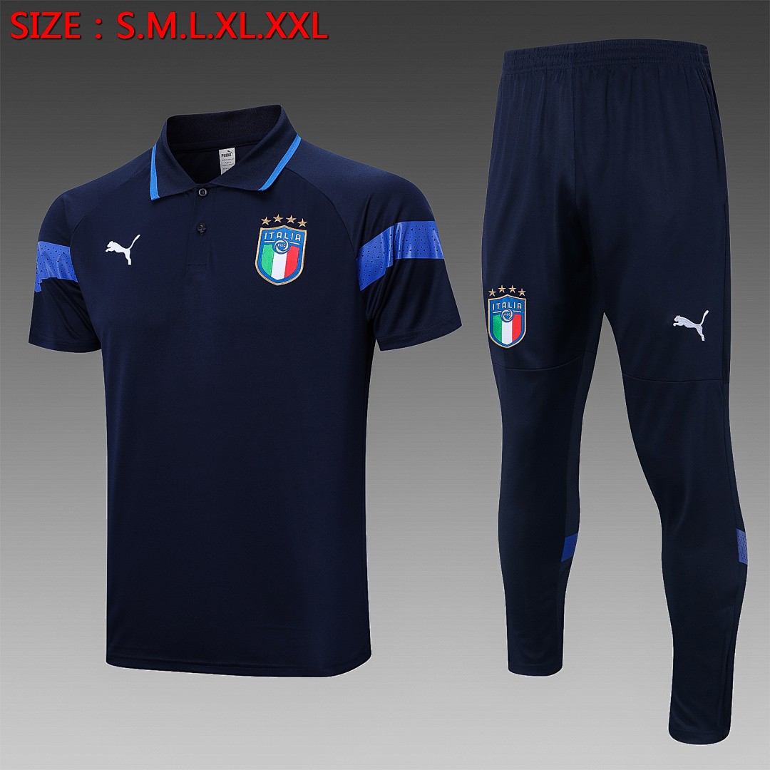 Italy 22/23 Polo Shirt Navy Blue
