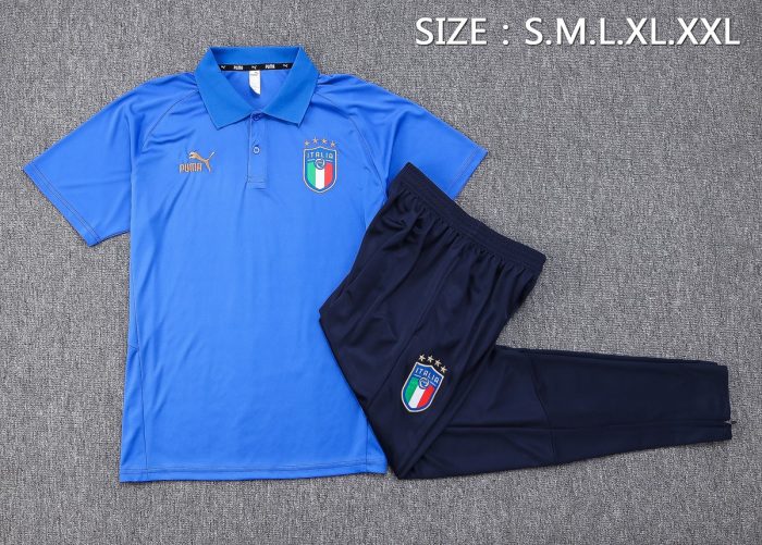 Italy 23-24 Polo Shirt Colorful Blue - 图片 2