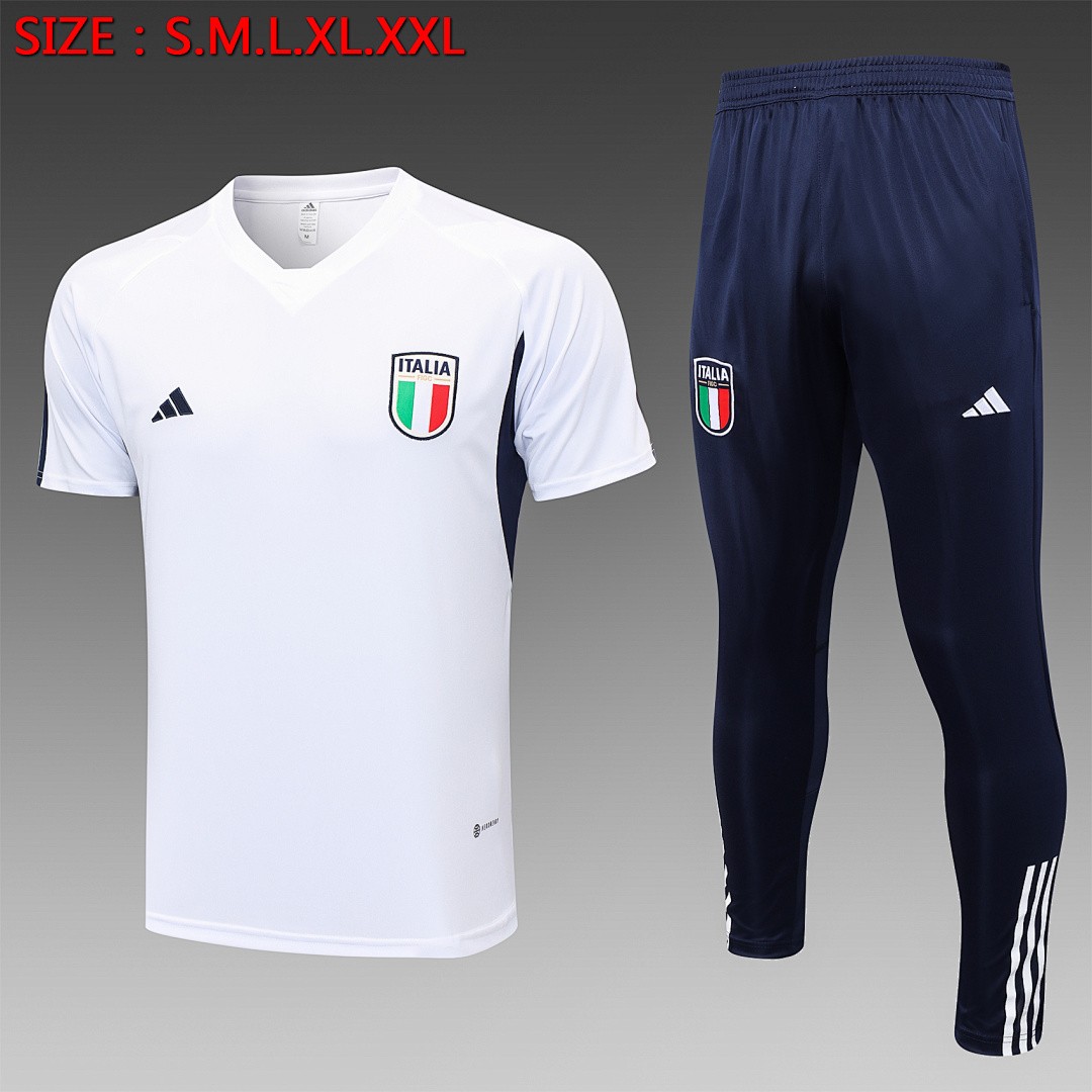 Italy 23-24 White Training Short Sleeve Set with Pants