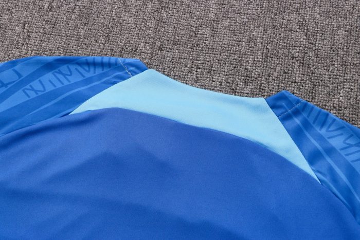 England 2022-2023 Colorful Blue Short Sleeve Training Suit (with Pants) - 图片 5