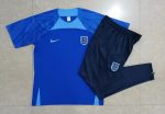 England 2022-2023 Colorful Blue Short Sleeve Training Suit (with Pants) - 图片 9