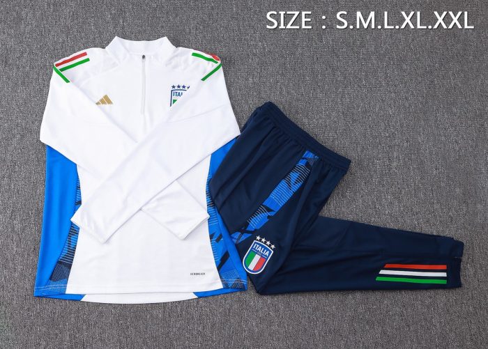 Italy 24-25 White Half-Zip Jacket - 图片 2