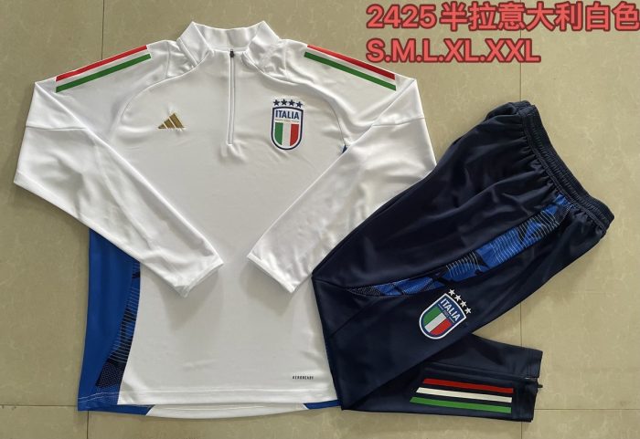 Italy 24-25 White Half-Zip Jacket - 图片 9