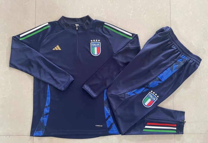 Italy 24/25 Half Zip Jacket Blue - 图片 3
