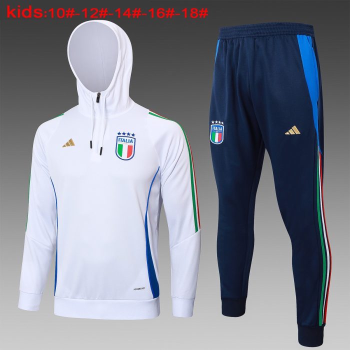 Italy 24-25 Half-Zip Jacket White Kids - 图片 2