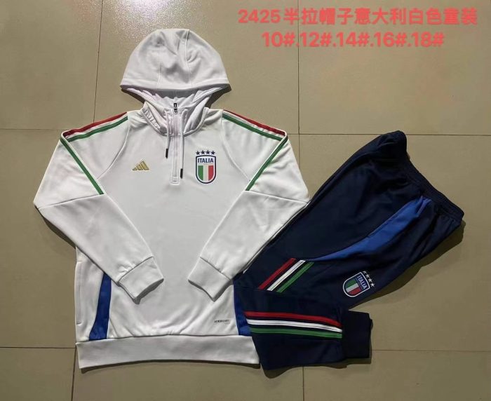 Italy 24-25 Half-Zip Jacket White Kids - 图片 4