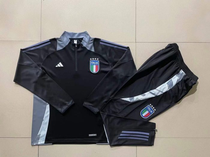 Italy 24-25 Black Half-Zip Jacket Kids - 图片 3