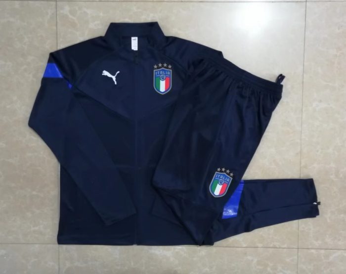 Italy 22/23 Long Zip Jacket Navy Blue - 图片 9