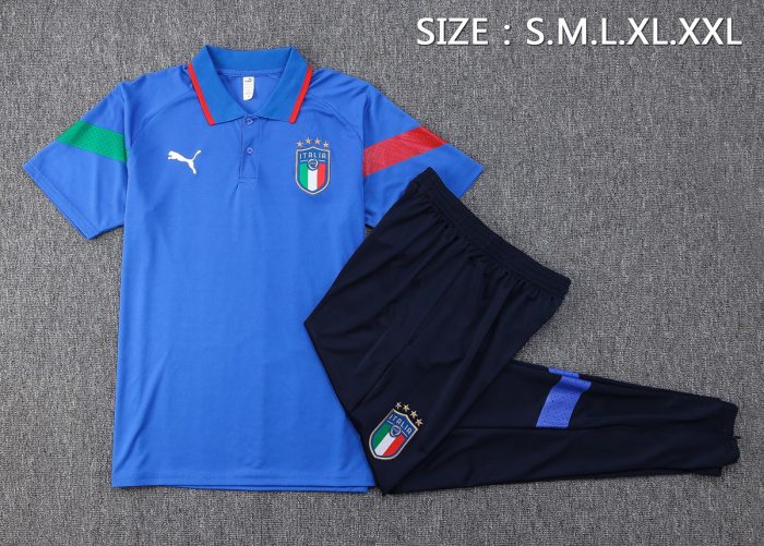 Italy 22/23 Polo Shirt Colorful Blue - 图片 2