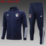 Italy 23-24 Long Zip Jacket Navy Blue