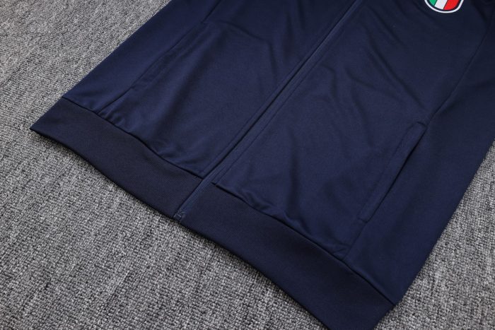 Italy 23-24 Long Zip Jacket Navy Blue - 图片 6