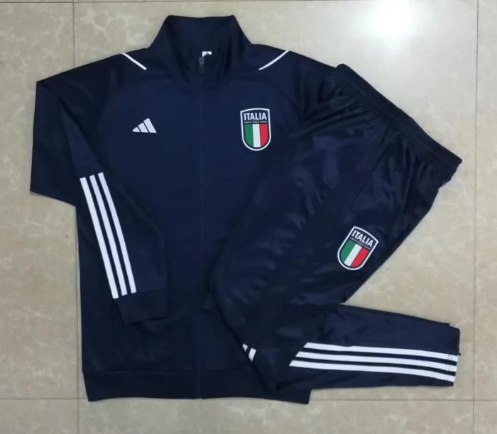 Italy 23-24 Long Zip Jacket Navy Blue - 图片 9