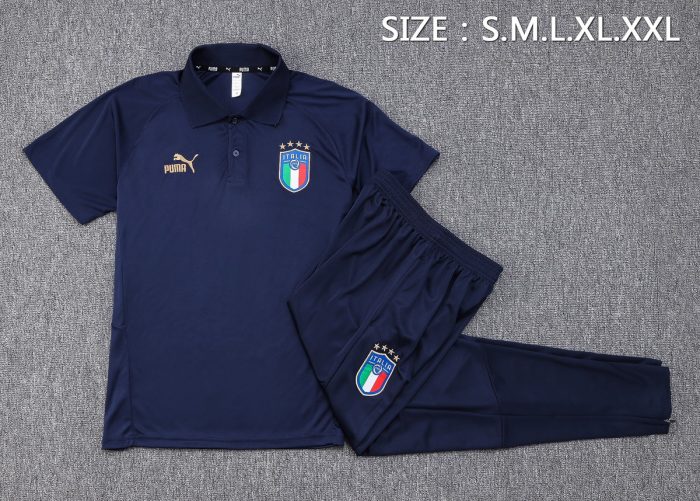 Italy 23-24 Polo Shirt Navy Blue - 图片 2