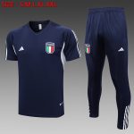 Italy 23-24 Royal Blue Training Short Sleeve Set with Pants - 图片 8