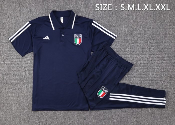 Italy 23-24 Polo Shirt Navy Blue - 图片 2