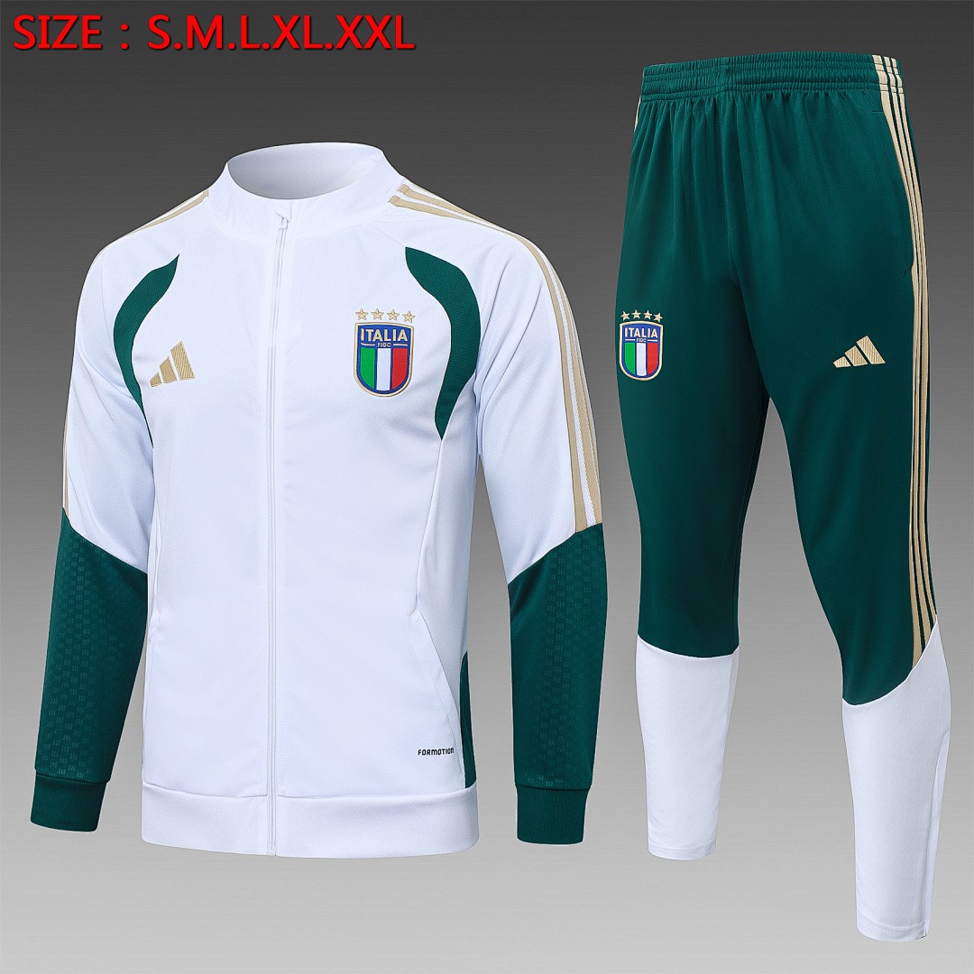 JER-7510_1 Italy White Long Zipper Jacket - 图片 1