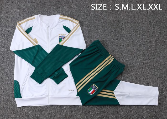 Italy White Long Zipper Jacket - 图片 2
