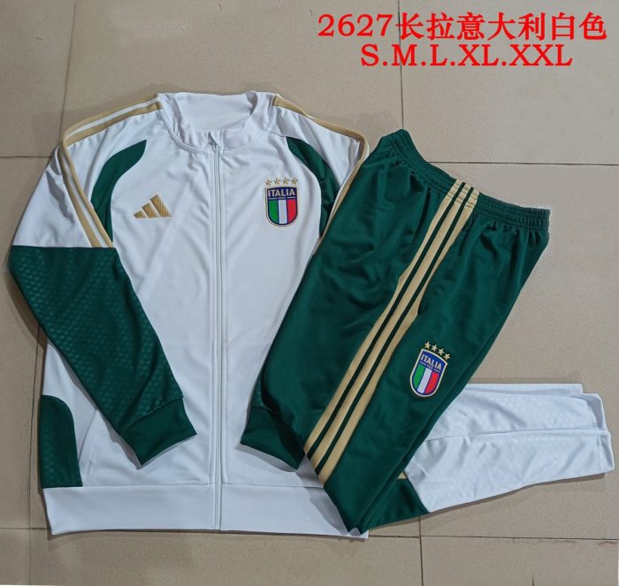 Italy White Long Zipper Jacket - 图片 9