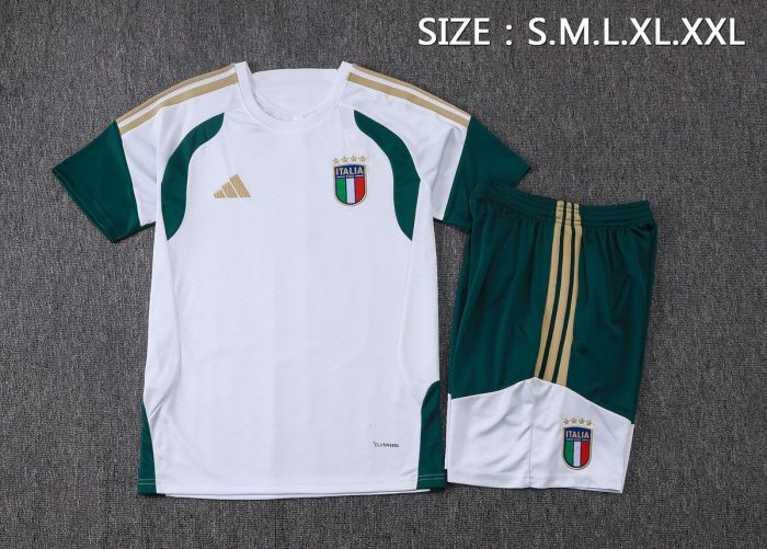 Italy White Short Sleeve Training Suit - 图片 2