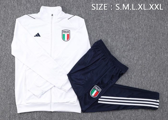 Italy 23-24 White Long Zip Jacket - 图片 2