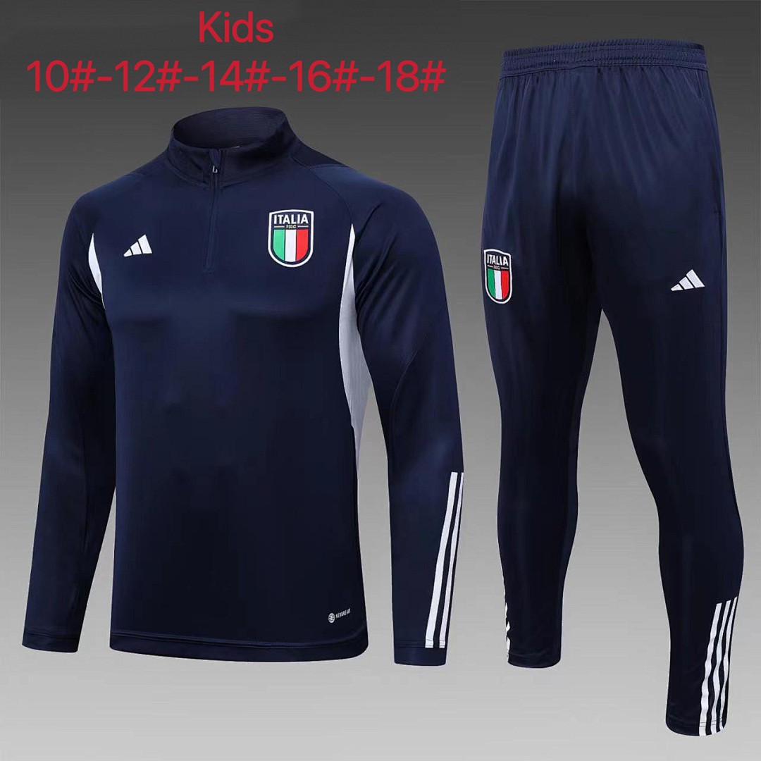 Italy 23/24 Semi-Zip Jacket Kids Blue
