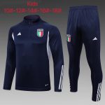Italy 23/24 Semi-Zip Jacket Kids Blue - 图片 2
