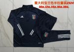 Italy 23/24 Semi-Zip Jacket Kids Blue - 图片 3