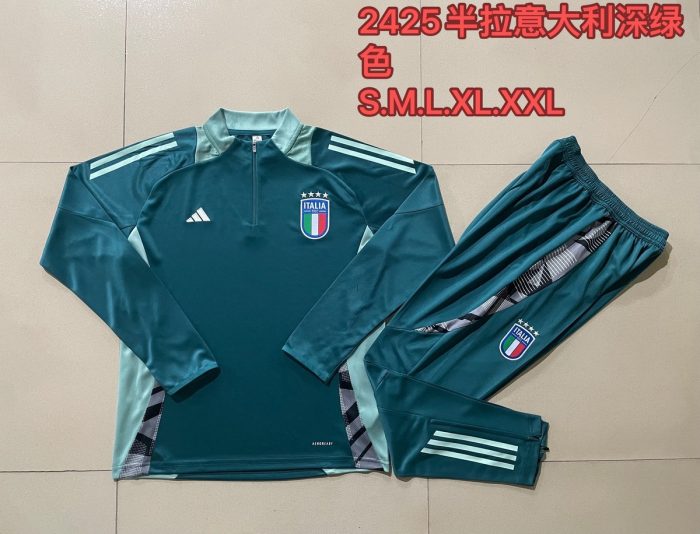 Italy 24-25 Half-Zip Jacket Dark Green - 图片 9