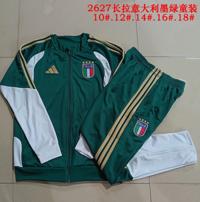 Italy Kids Long Sleeve Jacket Dark Green - 图片 2