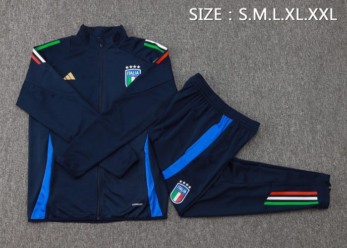 Italy 24-25 Long Zipper Jacket Navy Blue - 图片 2