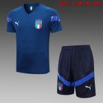 Italy 22-23 Blue Short Sleeve Training Suit with 5-Point Shorts
