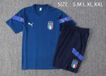 Italy 22-23 Blue Short Sleeve Training Suit with 5-Point Shorts - 图片 2