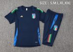 Italy 24-25 Short Sleeve Training Set in Royal Blue (with 3/4 Pants) - 图片 2