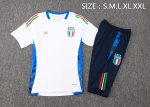 Italy 24-25 White Short Sleeve Training Set with 3/4 Pants - 图片 2