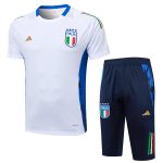 Italy 24-25 White Short Sleeve Training Set with 3/4 Pants - 图片 8