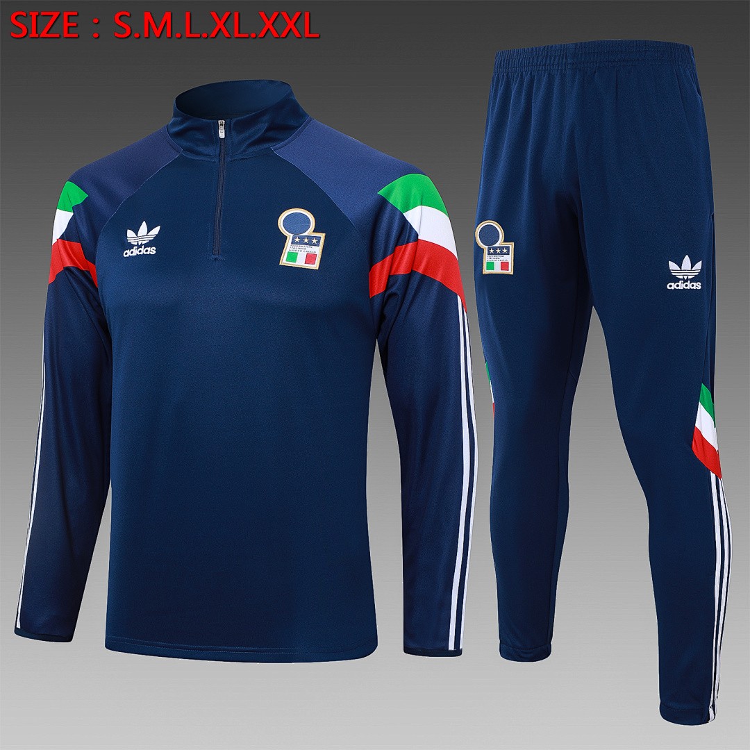 Italy 24/25 Half-Zip Jacket Blue (Sleeves Red White Green)