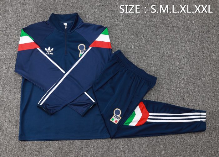 Italy 24/25 Half-Zip Jacket Blue (Sleeves Red White Green) - 图片 2