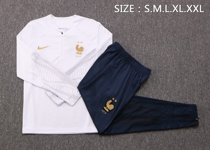 France 22/23 White Half-Zip Jacket - 图片 5