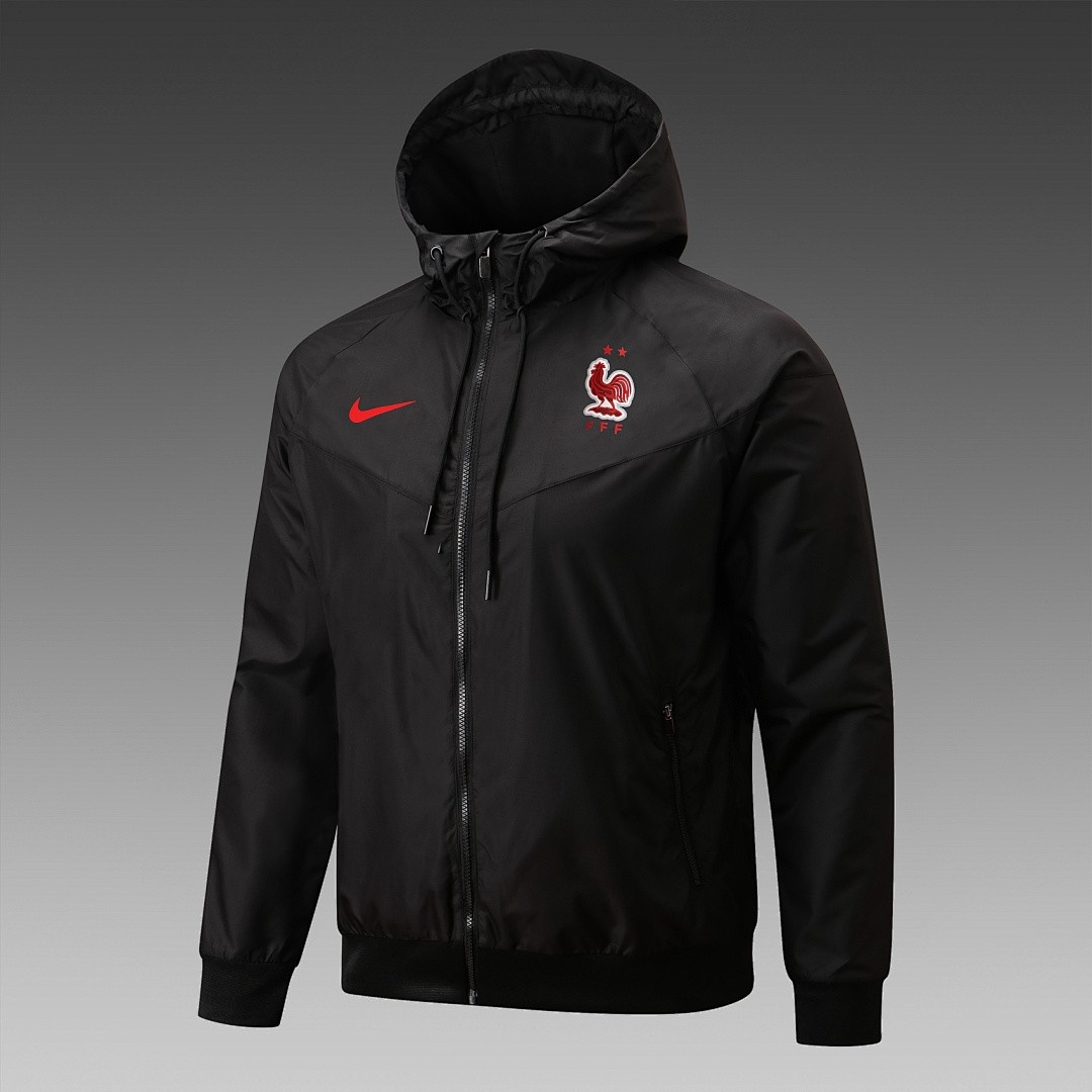 JER-7578_1 France 22/23 Black Windbreaker - 图片 1