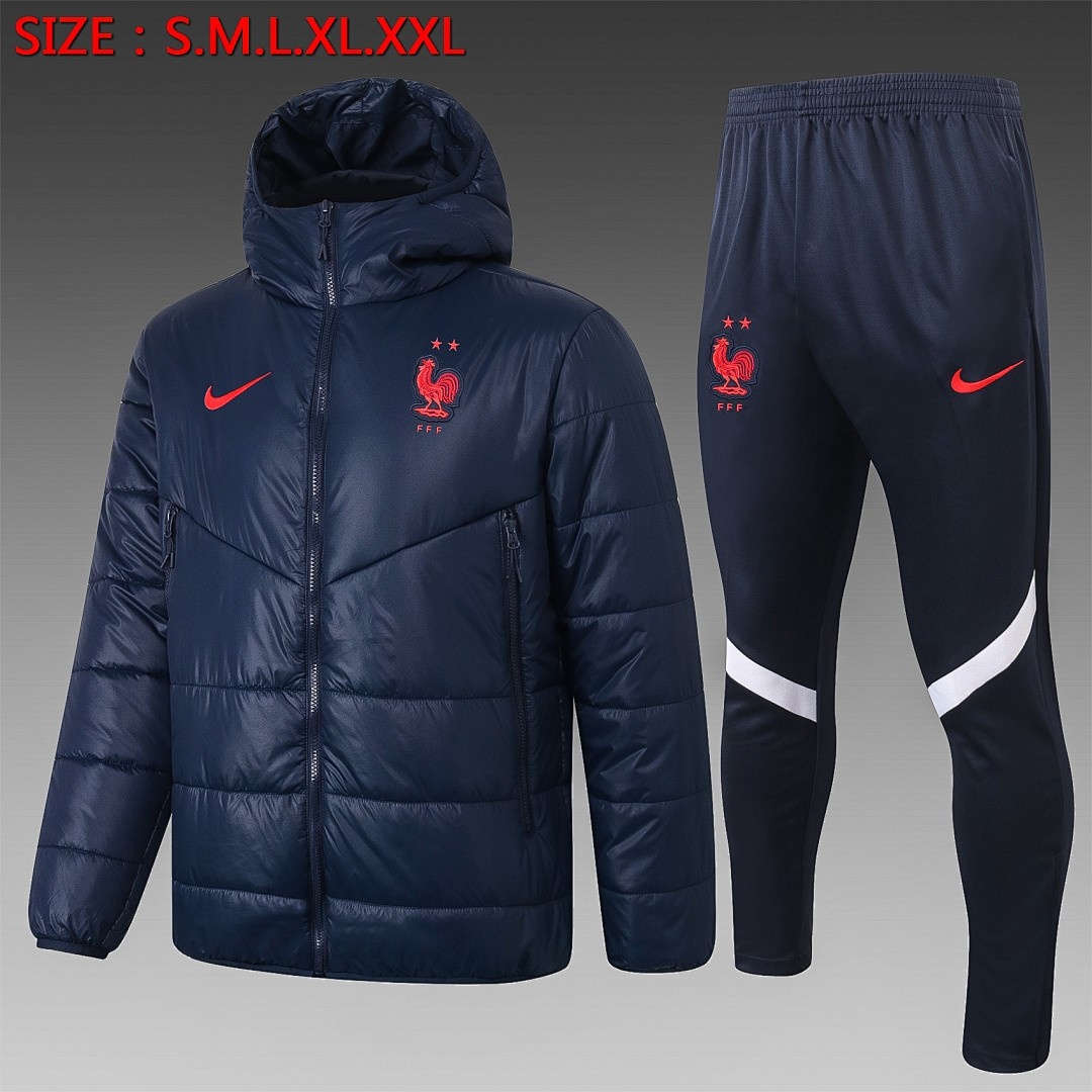 France 2021 Navy Blue Cotton Jacket