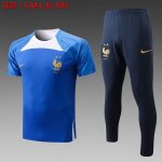 France 22/23 Colorful Blue Short Sleeve Training Suit with Pants