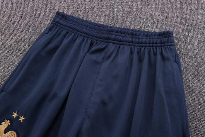 France 22/23 Colorful Blue Short Sleeve Training Suit with Pants - 图片 4