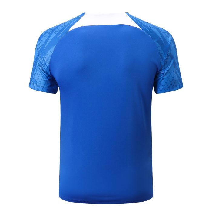 France 22/23 Colorful Blue Short Sleeve Training Suit with Pants - 图片 8
