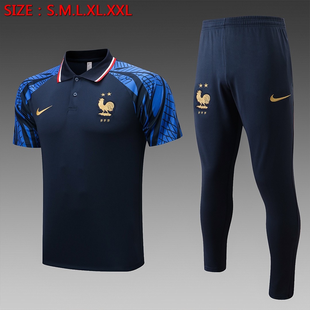 France 22/23 Polo Shirt Navy Blue