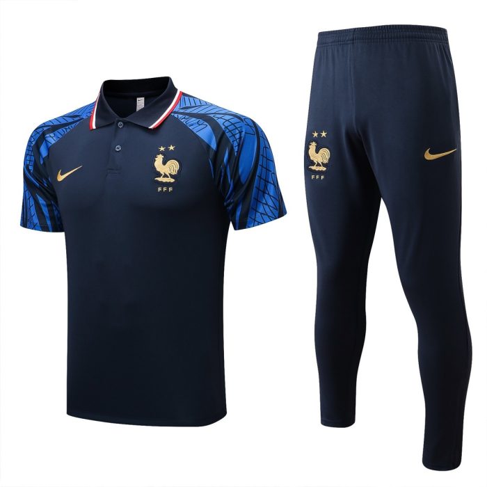 France 22/23 Polo Shirt Navy Blue - 图片 8